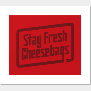 Stay Fresh Cheese Bags - Retro (Ghost on Red) Posters and Art